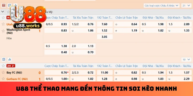 U88 thể thao mang đến thông tin soi kèo nhanh U88 thể thao mang đến thông tin soi kèo nhanh